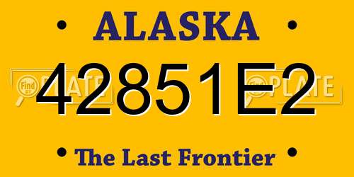 42851E2 Alaska License Plate