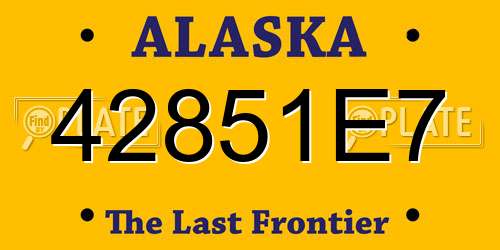 42851E7 Alaska License Plate
