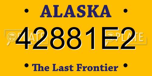 42881E2 Alaska License Plate