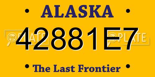 42881E7 Alaska License Plate