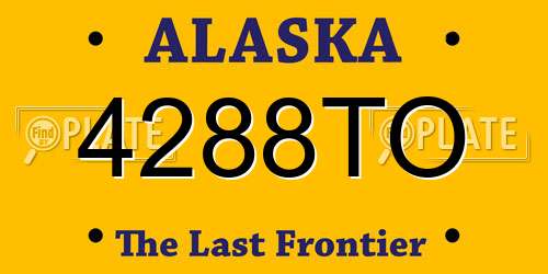 4288TO Alaska License Plate