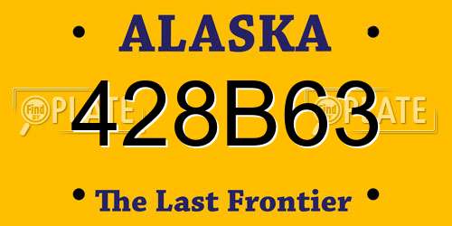 428B63 Alaska License Plate