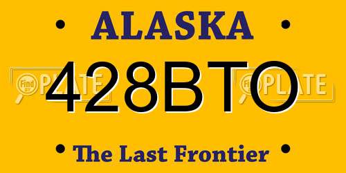 428BTO Alaska License Plate