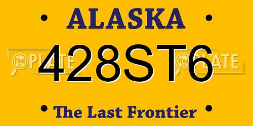 428ST6 Alaska License Plate