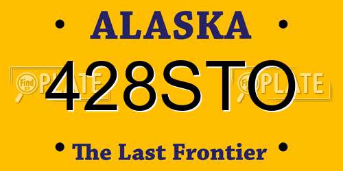 428STO Alaska License Plate