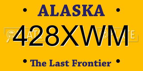 428XWM Alaska License Plate
