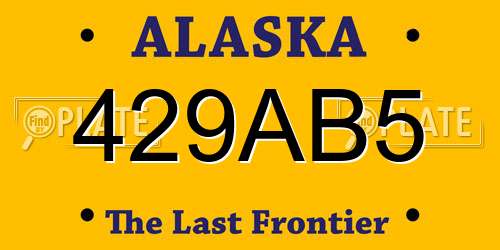 429AB5 Alaska License Plate