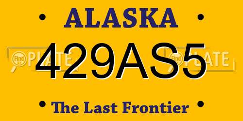 429AS5 Alaska License Plate