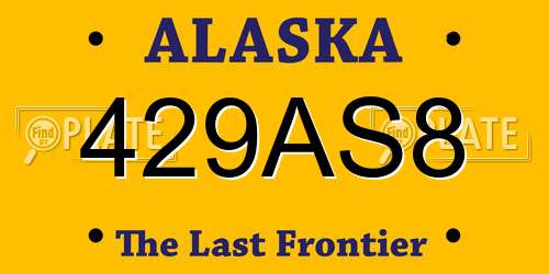 429AS8 Alaska License Plate