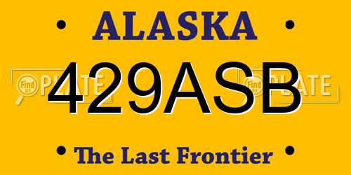 429ASB Alaska License Plate