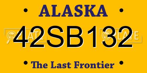 42SB132 Alaska License Plate