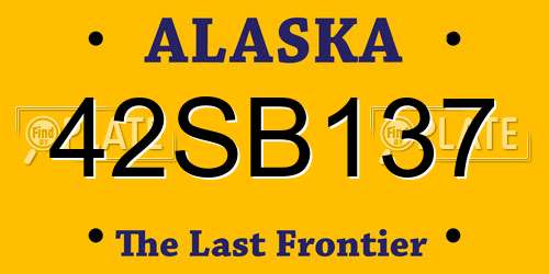 42SB137 Alaska License Plate