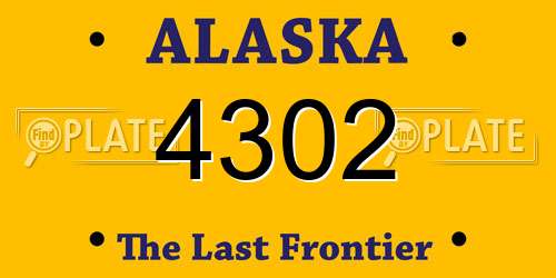 4302 Alaska License Plate