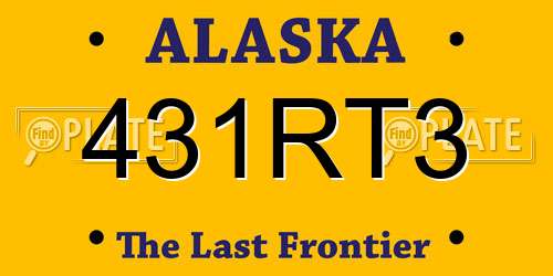 431RT3 Alaska License Plate