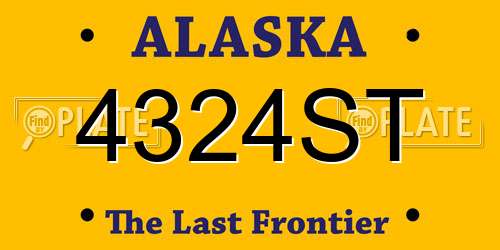 4324ST Alaska License Plate