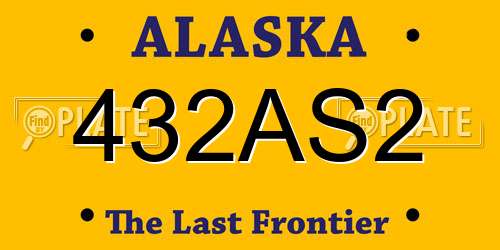 432AS2 Alaska License Plate