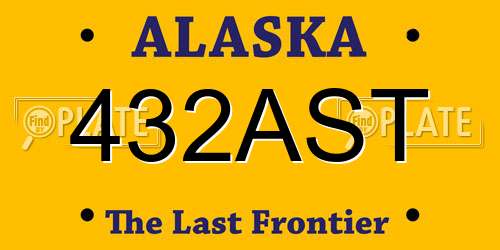 432AST Alaska License Plate