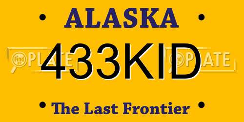433KID Alaska License Plate