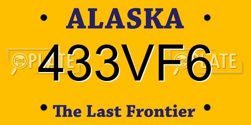 433VF6 Alaska License Plate