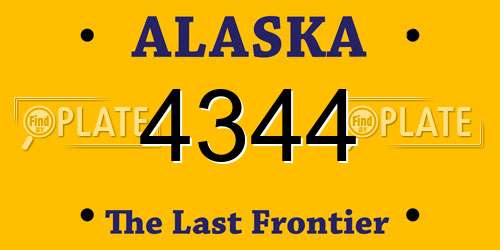 4344 Alaska License Plate