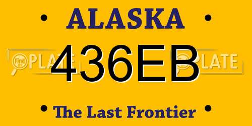 436EB Alaska License Plate