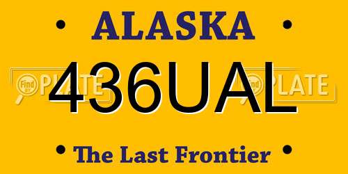 436UAL Alaska License Plate