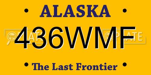 436WMF Alaska License Plate