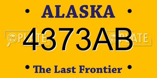 4373AB Alaska License Plate