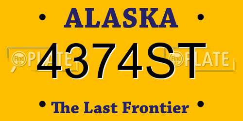4374ST Alaska License Plate