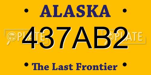 437AB2 Alaska License Plate