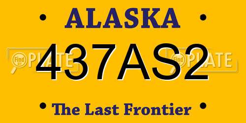 437AS2 Alaska License Plate