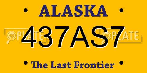 437AS7 Alaska License Plate