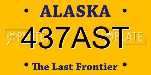 437AST Alaska License Plate