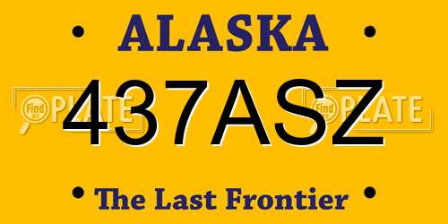 437ASZ Alaska License Plate