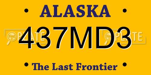 437MD3 Alaska License Plate