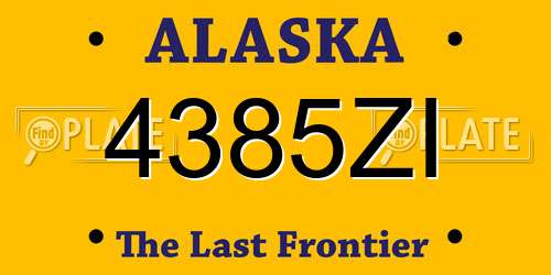 4385ZI Alaska License Plate