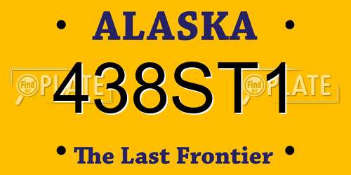 438ST1 Alaska License Plate