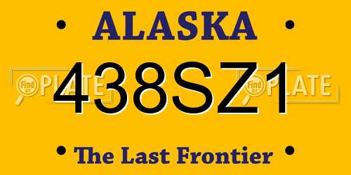 438SZ1 Alaska License Plate