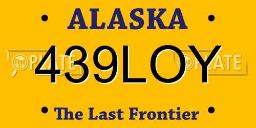 439LOY Alaska License Plate