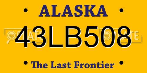 43LB508 Alaska License Plate