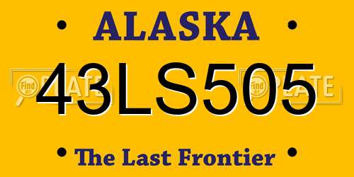 43LS505 Alaska License Plate