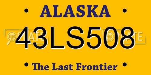 43LS508 Alaska License Plate