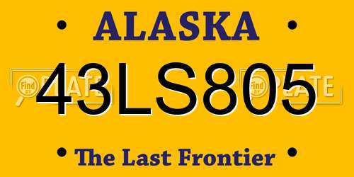 43LS805 Alaska License Plate