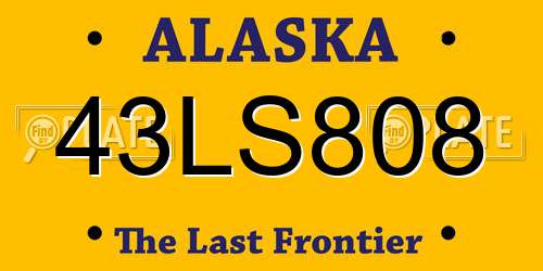 43LS808 Alaska License Plate
