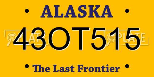 43OT515 Alaska License Plate