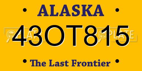 43OT815 Alaska License Plate