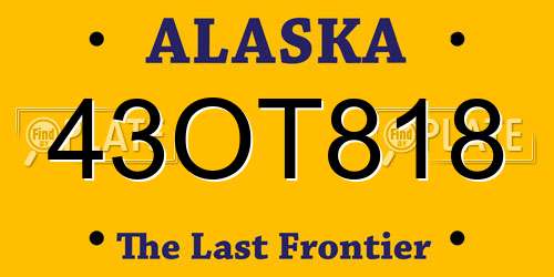 43OT818 Alaska License Plate