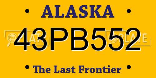43PB552 Alaska License Plate