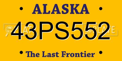 43PS552 Alaska License Plate