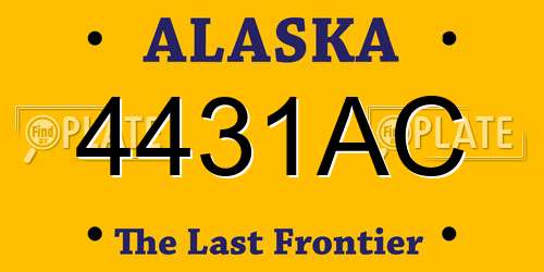 4431AC Alaska License Plate